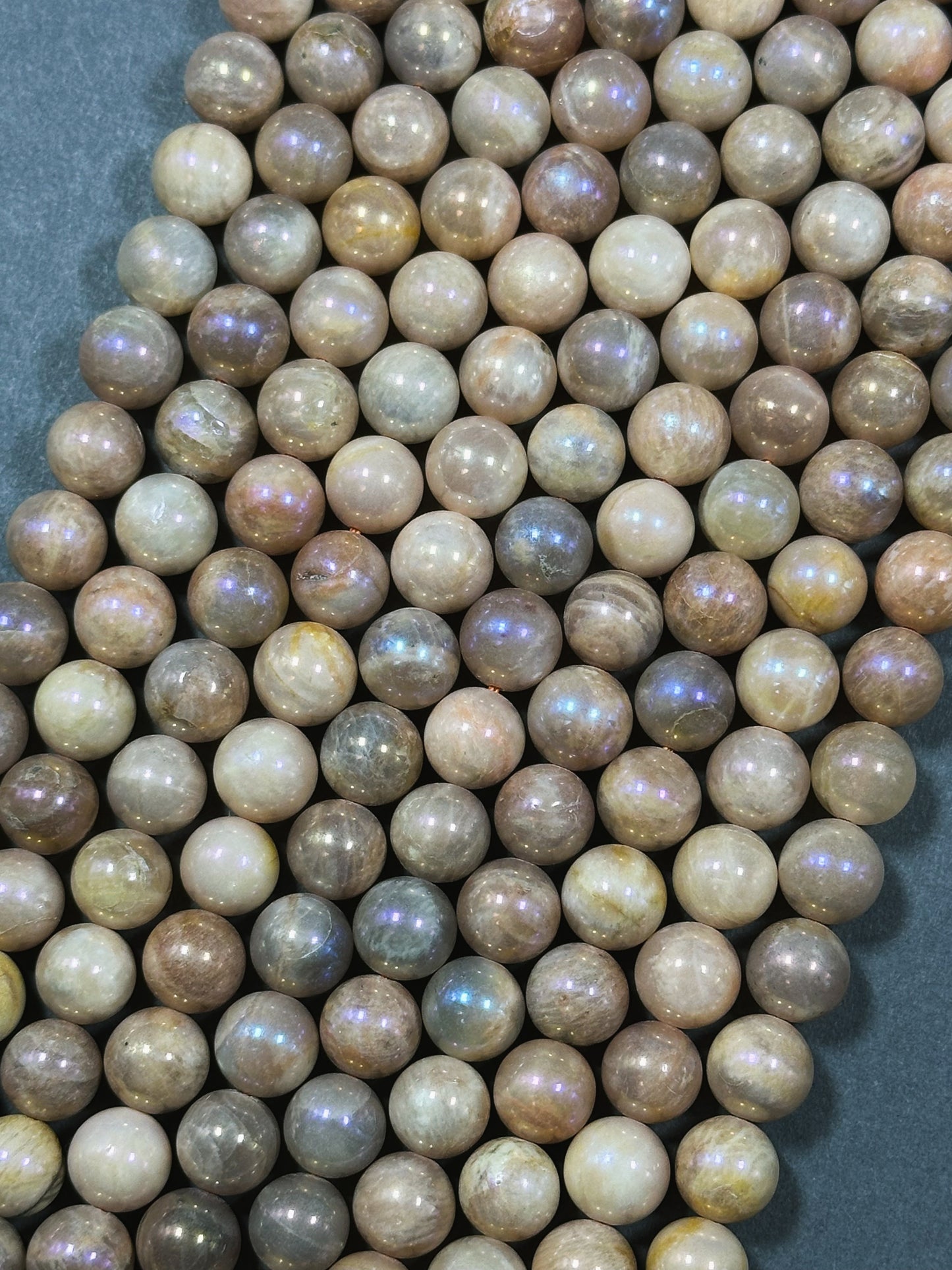 Mystic Natural Sunstone Gemstone Bead 4mm 6mm 8mm 10mm 12mm Round Beads, Beautiful Natural Peach Brown Color Sunstone Bead Full Strand 15.5"