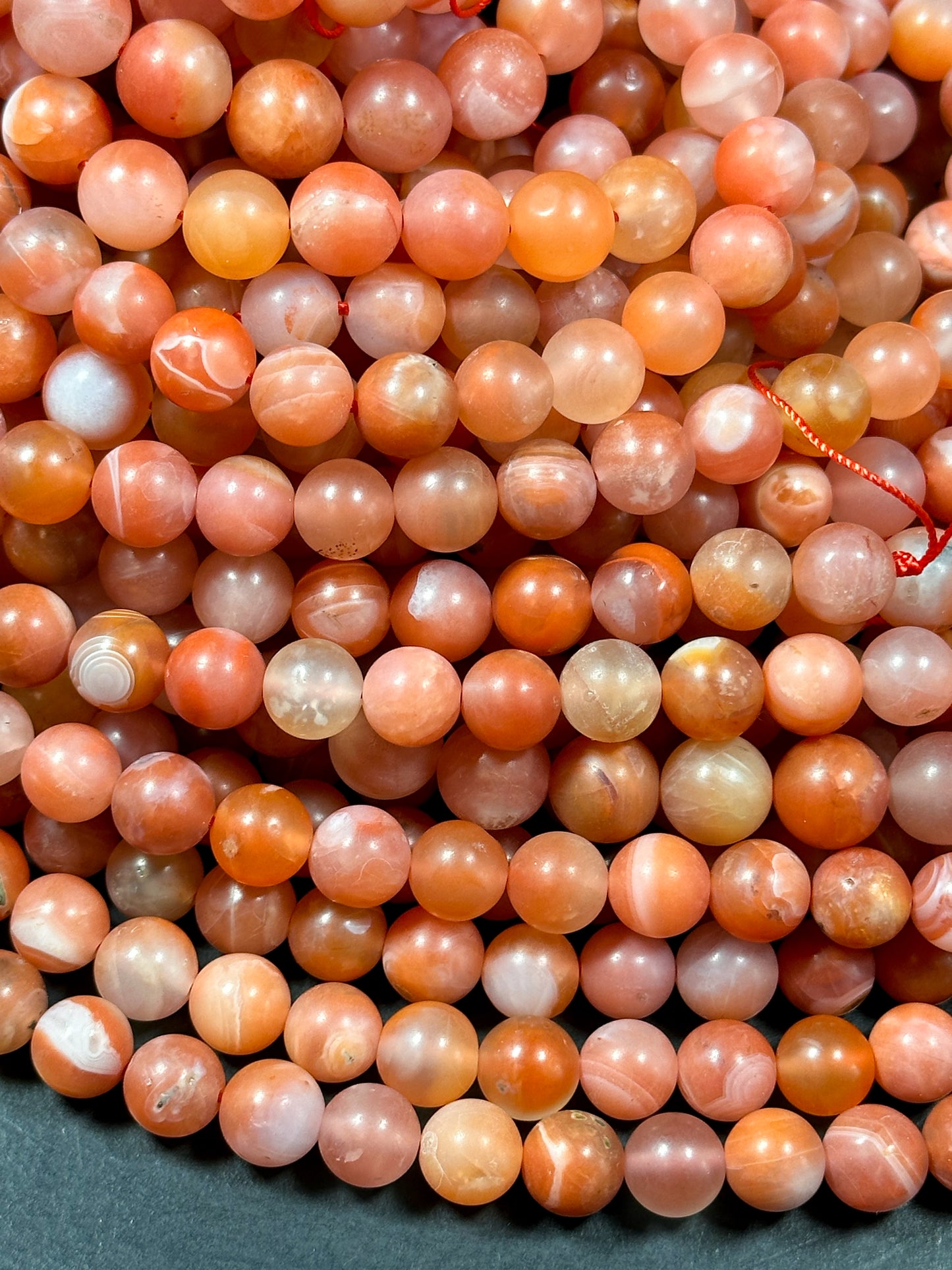 Natural Matte Botswana Agate Gemstone Bead 6mm 8mm 9mm 11mm 12mm Round Bead, Beautiful Matte Red Orange Color Botswana Agate Beads Great Quality