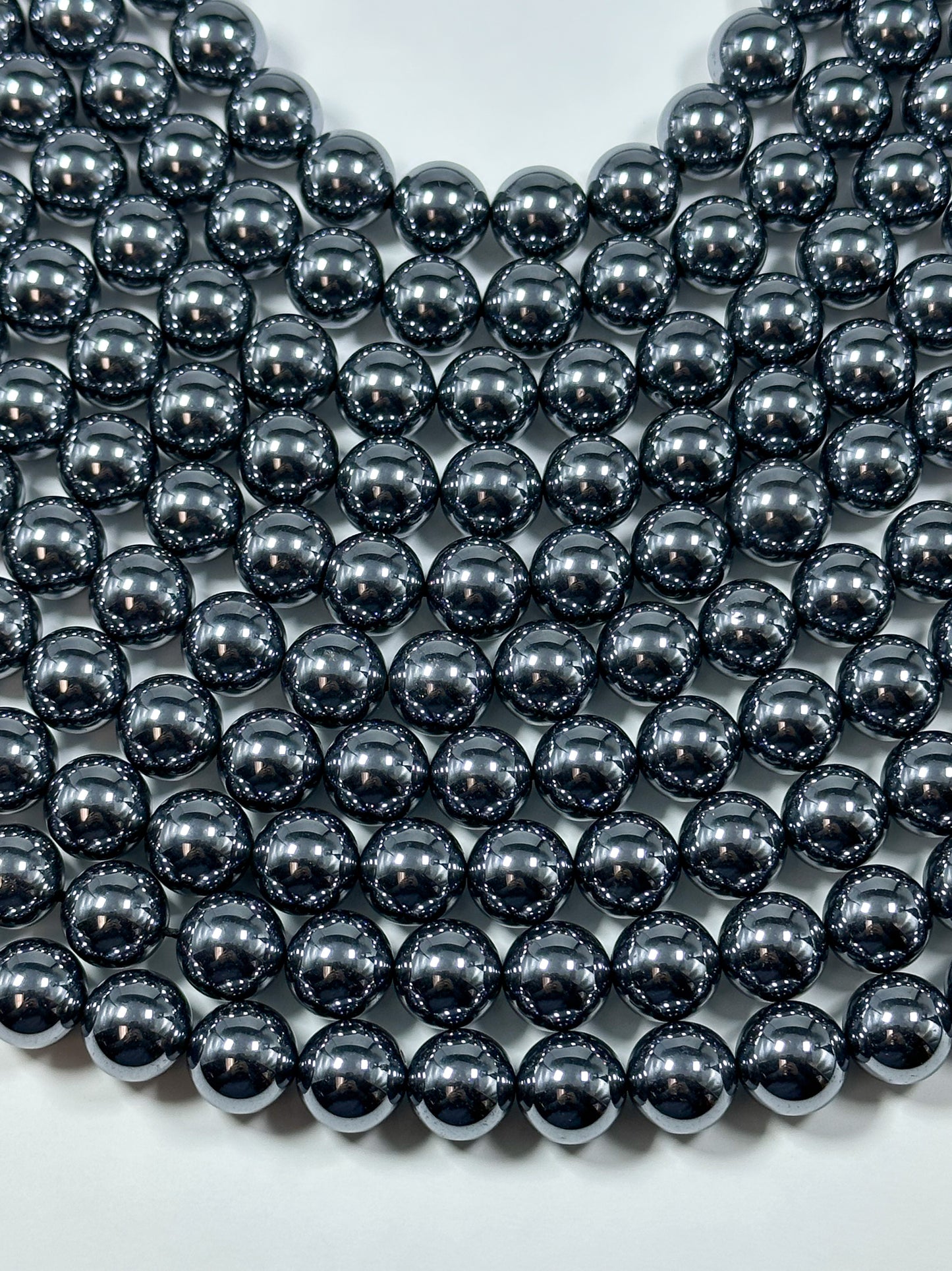 NATURAL Gunmetal Hematite Gemstone Bead, 4mm 6mm 8mm 10mm Round Beads, Gorgeous Gunmetal Dark Gray Color Loose Beads Full Strand 15.5"