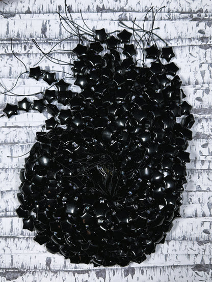 Natural Black Onyx Gemstone Bead 15mm Star Shape Bead, Natural Black Color Black Onyx Gemstone Beads, Excellent Quality Full Strand 15.5"