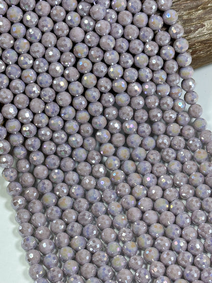 Beautiful Mystic Chinese Crystal Glass Bead Faceted 7.5mm Round Bead, Gorgeous Iridescent Light Purple Color Crystal Great Quality Glass