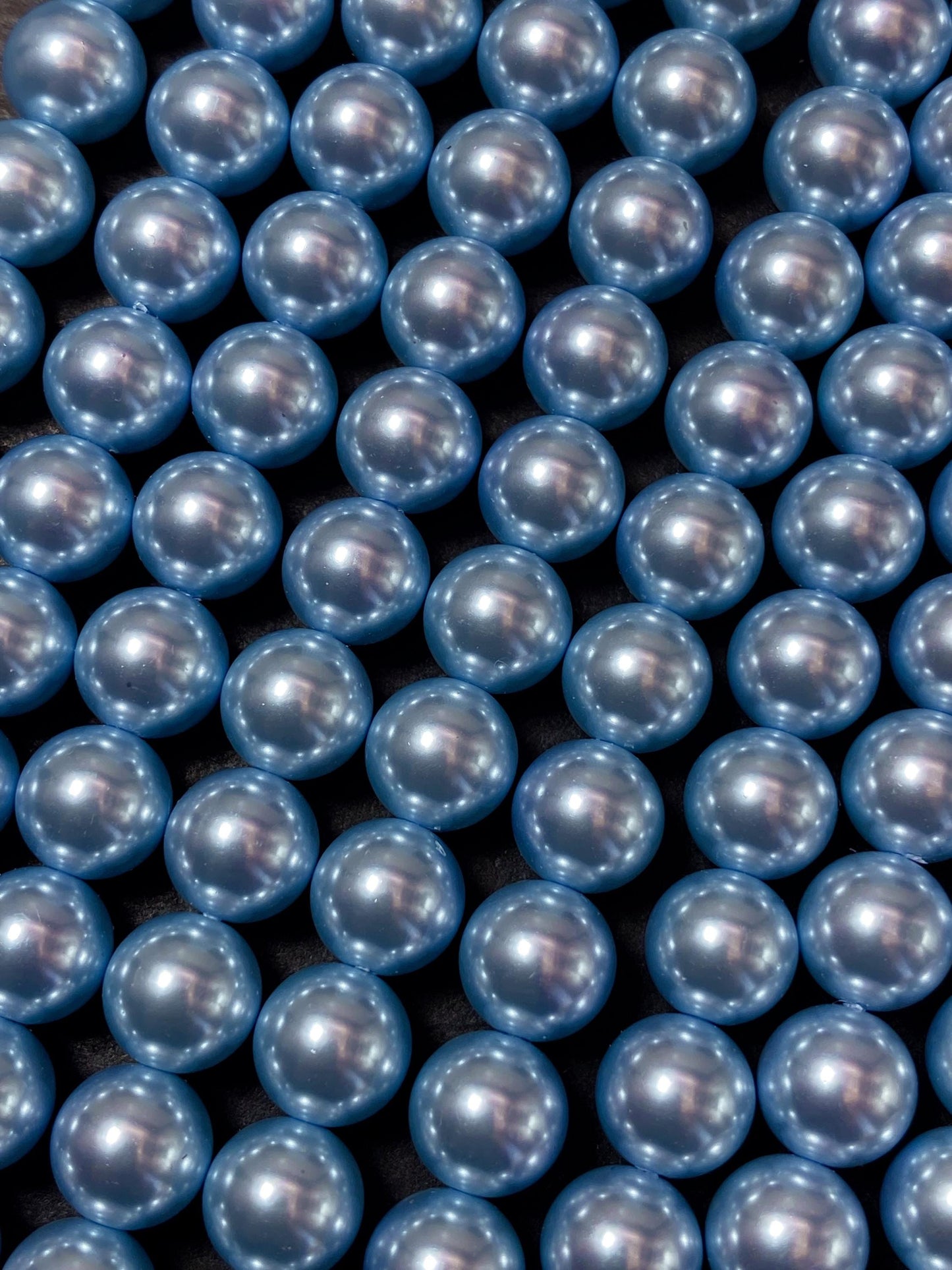 Chinese Swarovski Pearl Crystal Beads 4mm 6mm 8mm 10mm 12mm Round Bead, Beautiful Blue Swarovski Crystal Pearl 15.5"