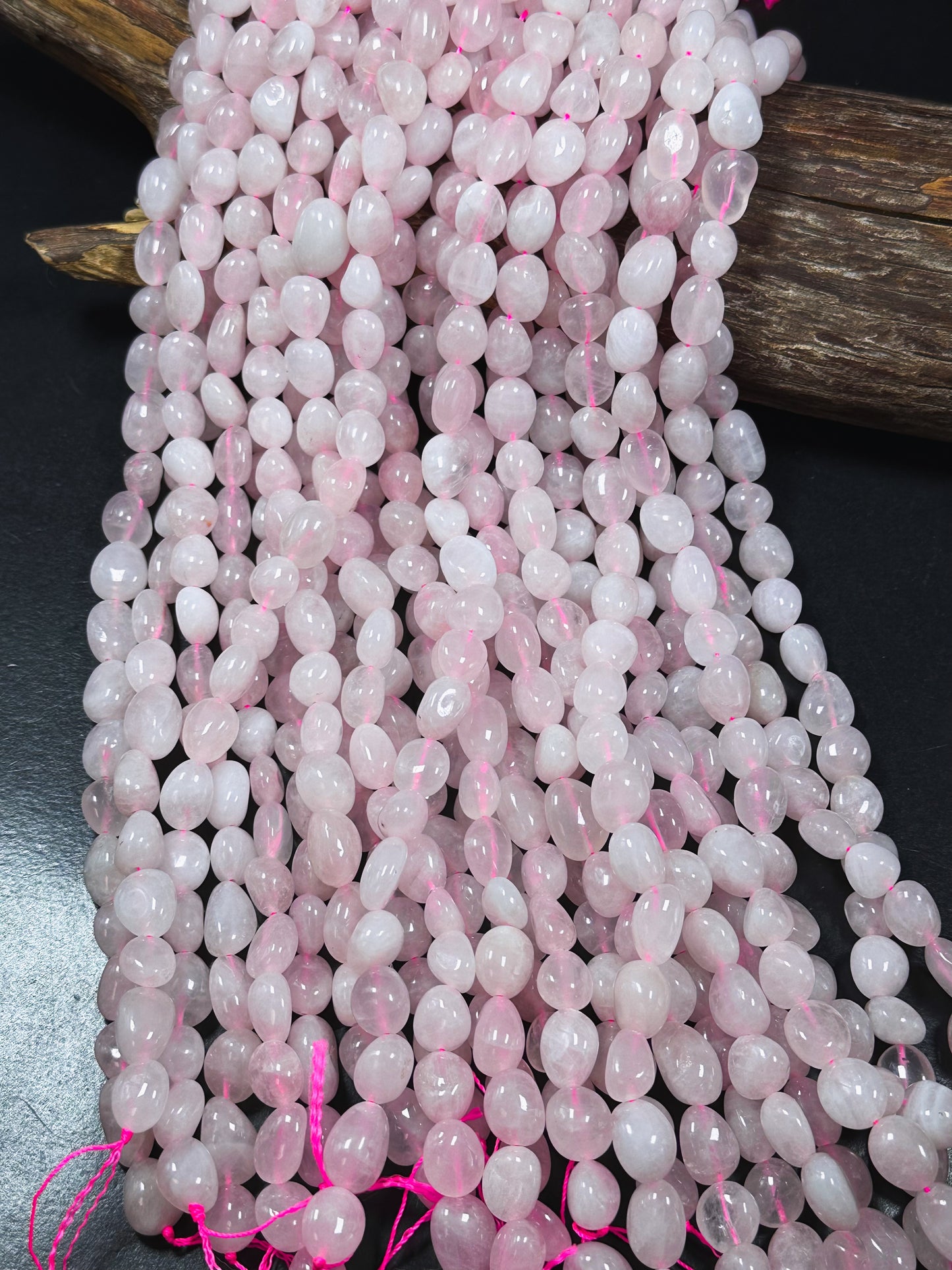 Natural Rose Quartz Gemstone Bead 10-15mm Freeform Pebble Shape, Beautiful Natural Pink Color Rose Quartz, Great Quality Full Strand 15.5"