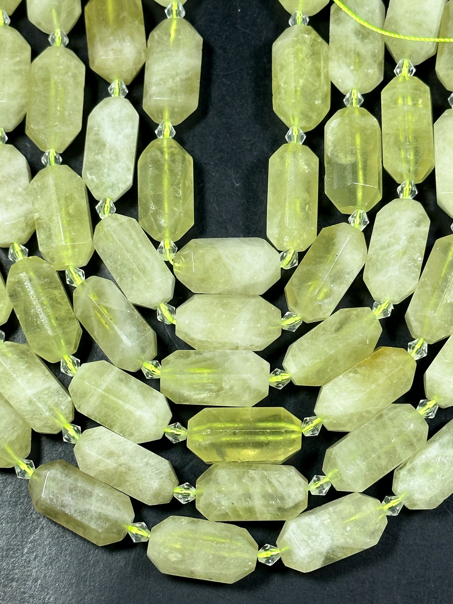 NATURAL Lemon Quartz Gemstone Bead Faceted 24x13mm Barrel Shape, Beautiful Lemon Yellow Color Quartz Gemstone Bead Great Quality 15.5"