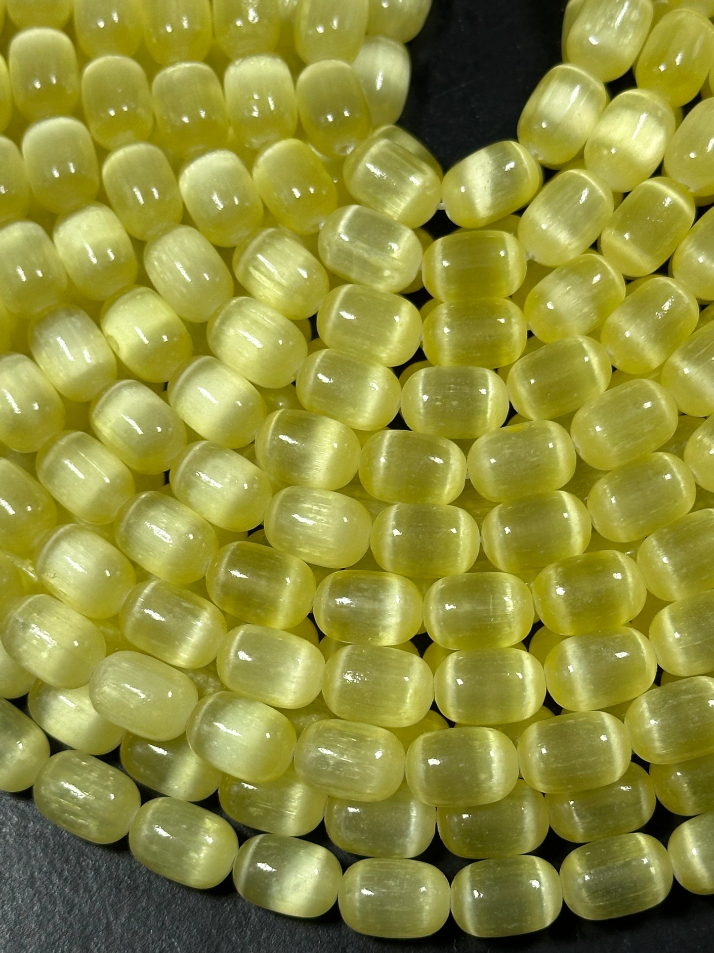 Natural Yellow Selenite Gemstone Bead 12x8mm Tube Shape Bead, Beautiful Yellow Color Selenite Gemstone Bead, Great Quality Full Strand 15.5"