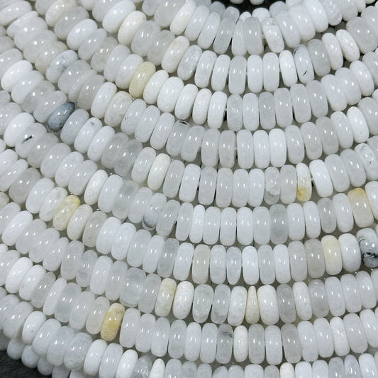 Natural White Moonstone Gemstone Bead 6x2mm Rondelle Shape, Gorgeous Natural White Color Moonstone Gemstone Bead Great Quality, 15.5" Strand