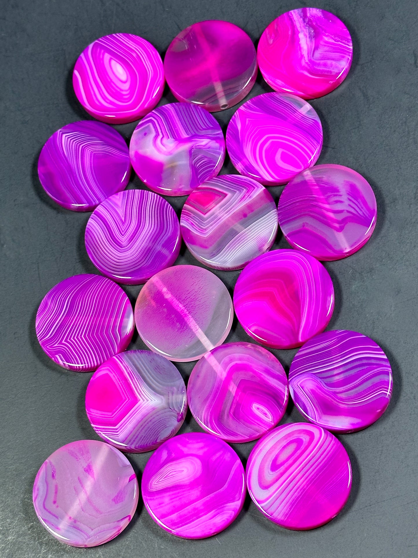 NATURAL Botswana Agate Gemstone Bead 25mm 30mm Coin Shape Beads, Gorgeous Pink Color Botswana Agate Gemstone Beads, LOOSE Gemstone Beads