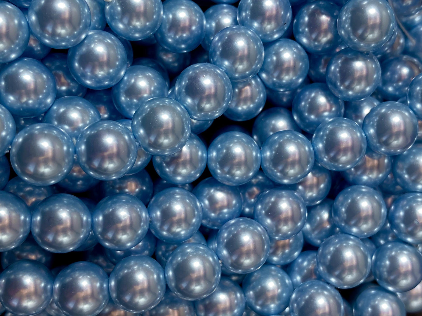 Chinese Swarovski Pearl Crystal Beads 4mm 6mm 8mm 10mm 12mm Round Bead, Beautiful Blue Swarovski Crystal Pearl 15.5"