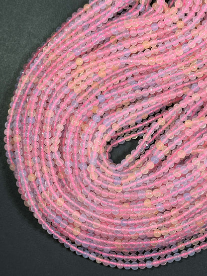 Natural Morganite Gemstone Bead 4mm Round Beads, Beautiful Multicolor Clear Pink Blue Yellow Color Morganite Great Quality Full Strand 15.5"