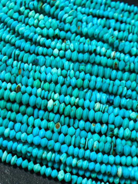 Natural Turquoise Gemstone Bead 2x1mm Saucer Rondelle Shape Bead, Beautiful Matte Blue Color Turquoise Gemstone Bead, Full Strand 15.5"