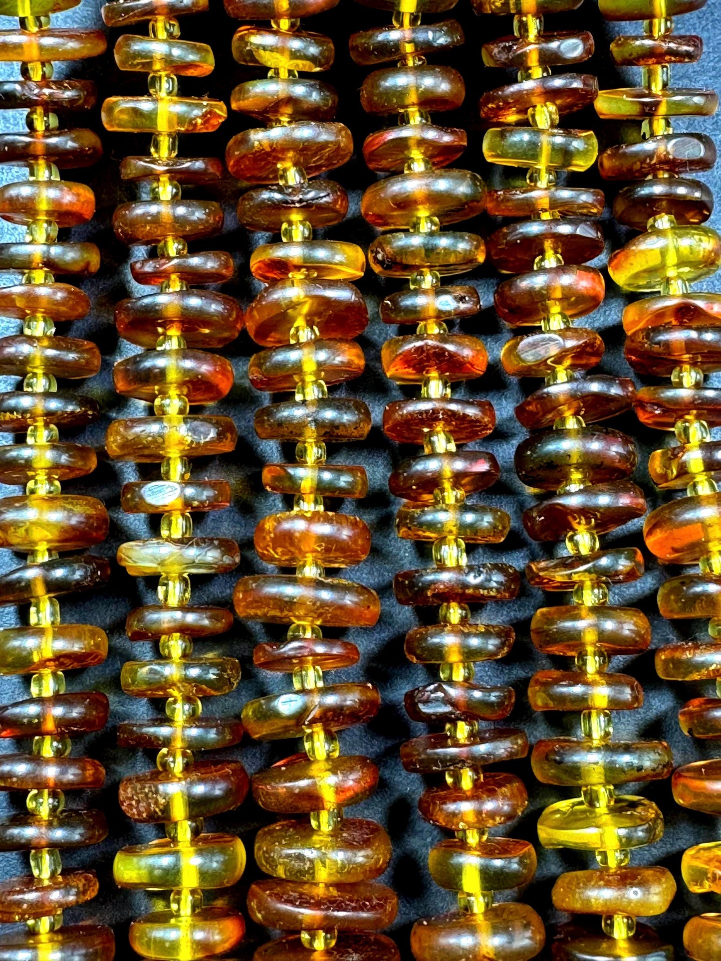 Natural Baltic Gold Stone Bead . Freeform Roundell  Shape, Beautiful Dark Golden Orange Color Baltic Gold Beads, Great Quality. 15.5" Strand