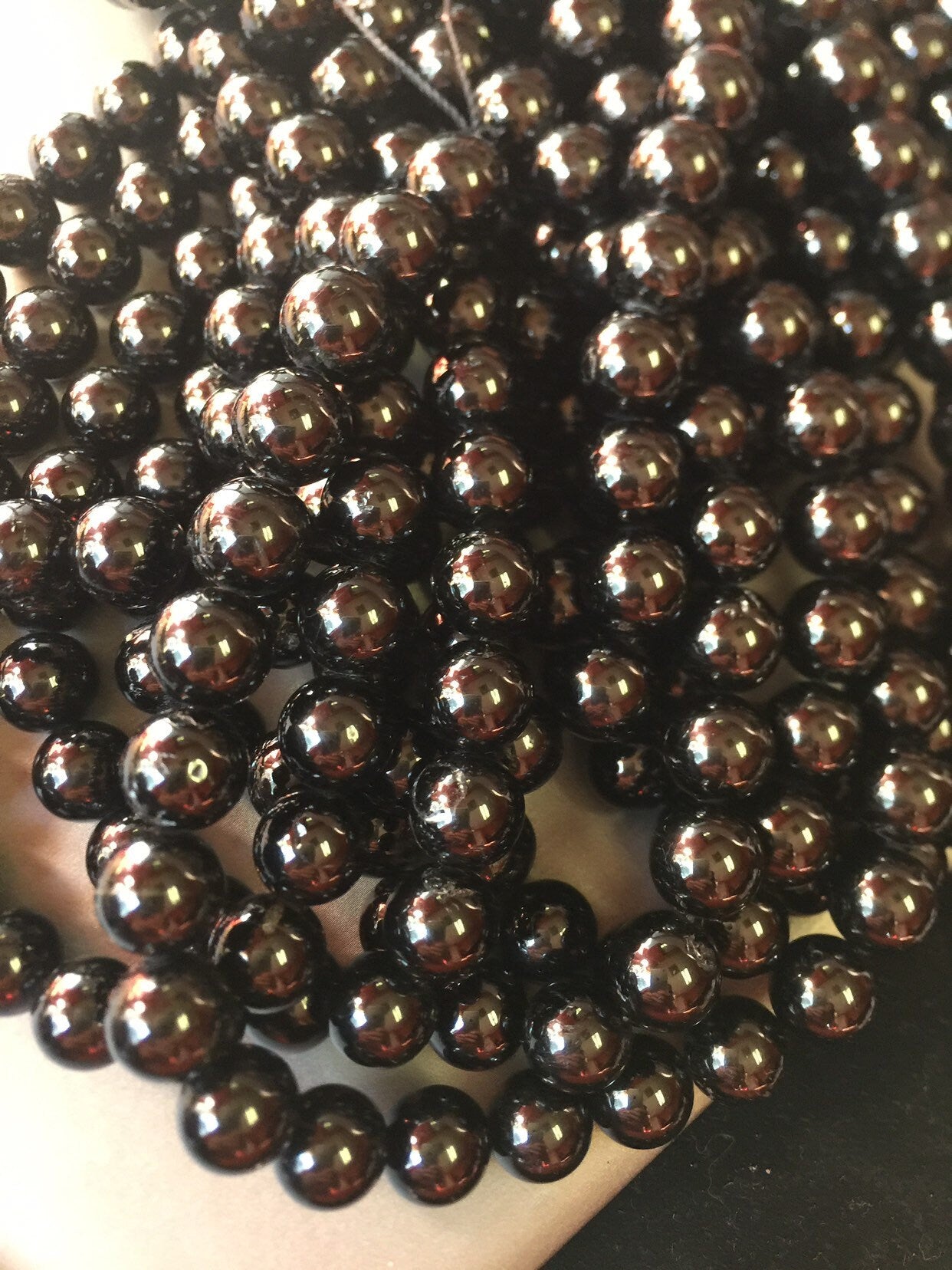 AAA natural black tourmaline beads . Gemstone beads . 4mm 6mm 8mm 10mm 12mm 14mm round beads black tourmaline beads . Bead strand 15.5”