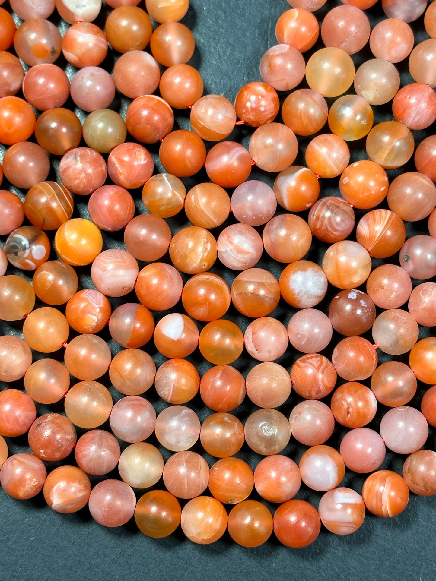Natural Matte Botswana Agate Gemstone Bead 6mm 8mm 9mm 11mm 12mm Round Bead, Beautiful Matte Red Orange Color Botswana Agate Beads Great Quality