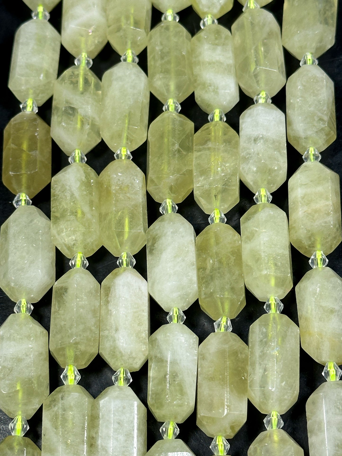 NATURAL Lemon Quartz Gemstone Bead Faceted 24x13mm Barrel Shape, Beautiful Lemon Yellow Color Quartz Gemstone Bead Great Quality 15.5"