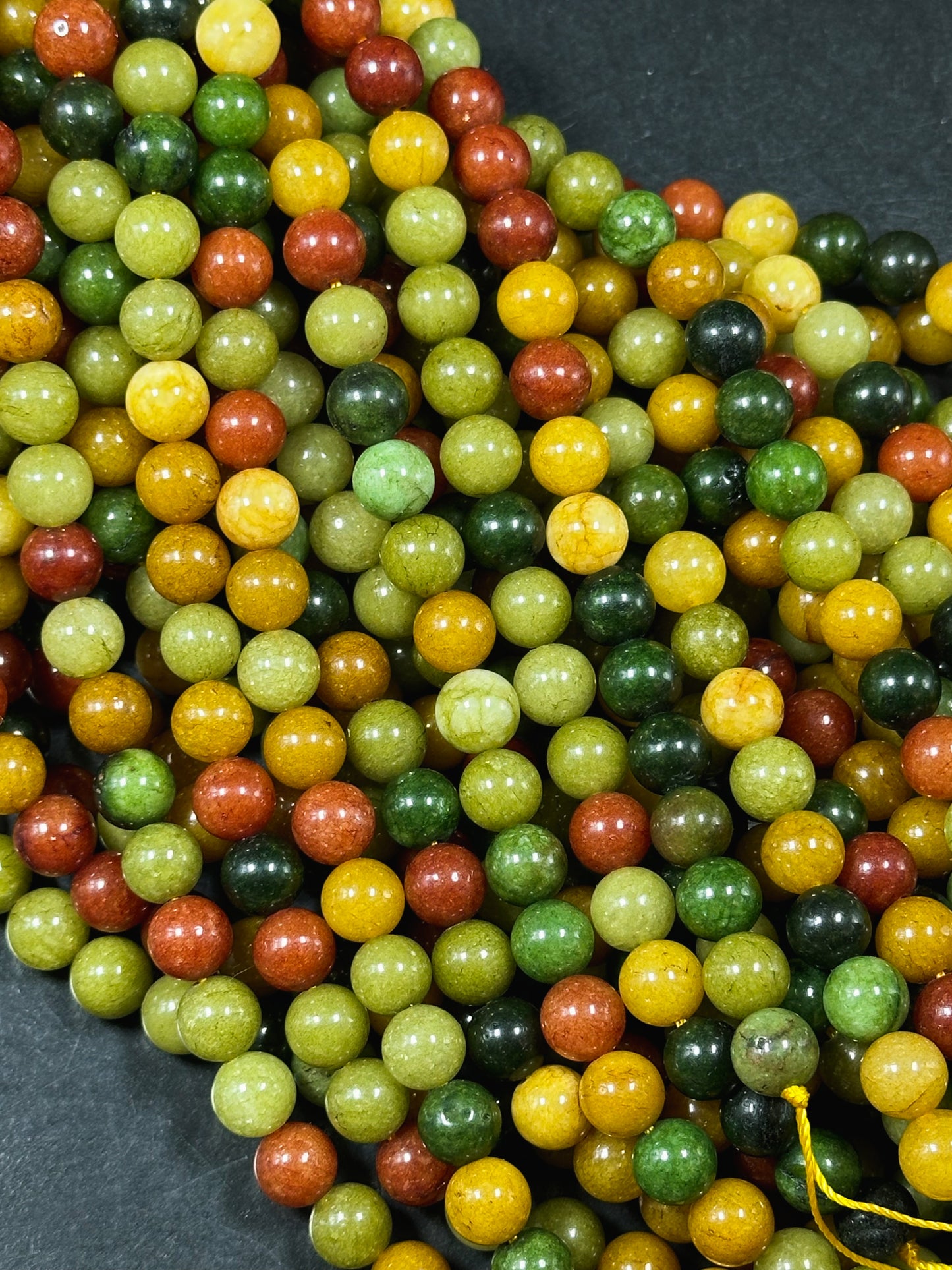 Natural Alashan Chalcedony Gemstone Bead 6mm 8mm 10mm Round Beads, Beautiful Multi Green Red Yellow Alashan Bead, Great Quality 15.5" Strand