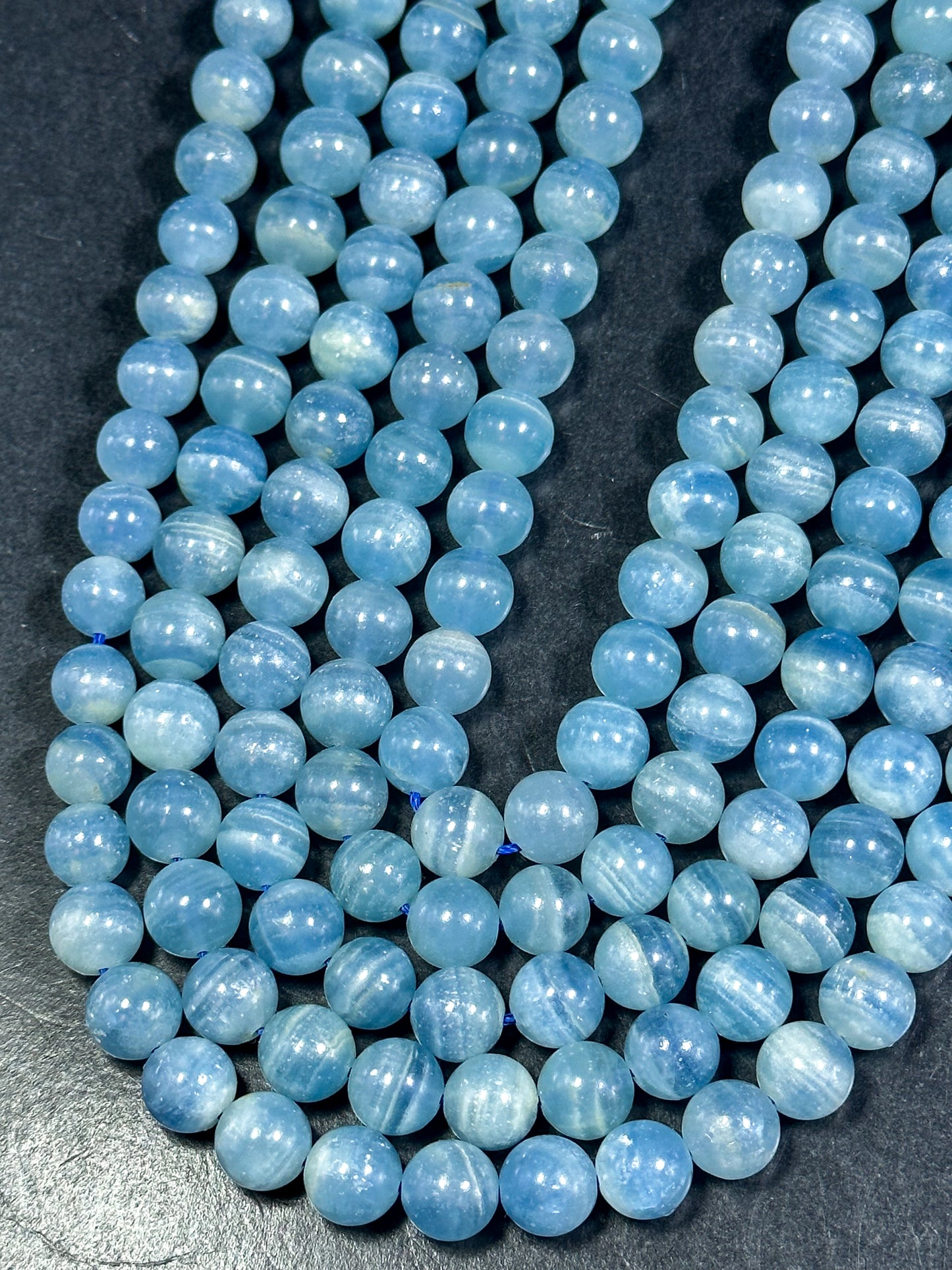 AAA Natural Super Blue Calcite Stone Bead 6mm 8mm 10mm Round Bead. Beautiful Natural Super Blue Color, High Quality Gemstone Beads