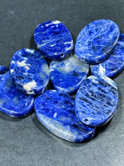 NATURAL Sodalite Gemstone Bead 51x30mm Oval Shape Bead, Beautiful Natural Blue White Color Sodalite Gemstone Beads, LOOSE Beads