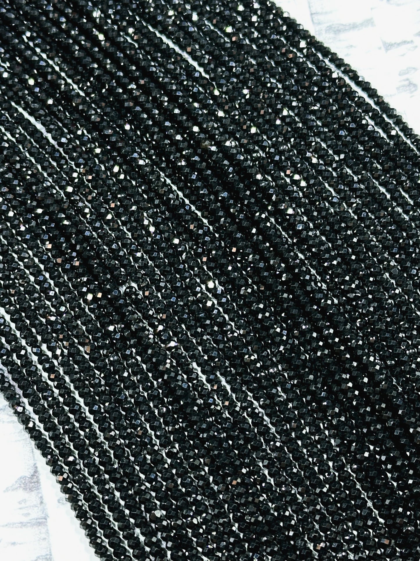 Natural Black Spinel Gemstone Bead Faceted 2x3mm Rondelle Shape Bead, Beautiful Natural Black Color Spinel Beads, Great Quality 15.5" Strand