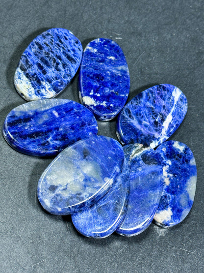 NATURAL Sodalite Gemstone Bead 51x30mm Oval Shape Bead, Beautiful Natural Blue White Color Sodalite Gemstone Beads, LOOSE Beads
