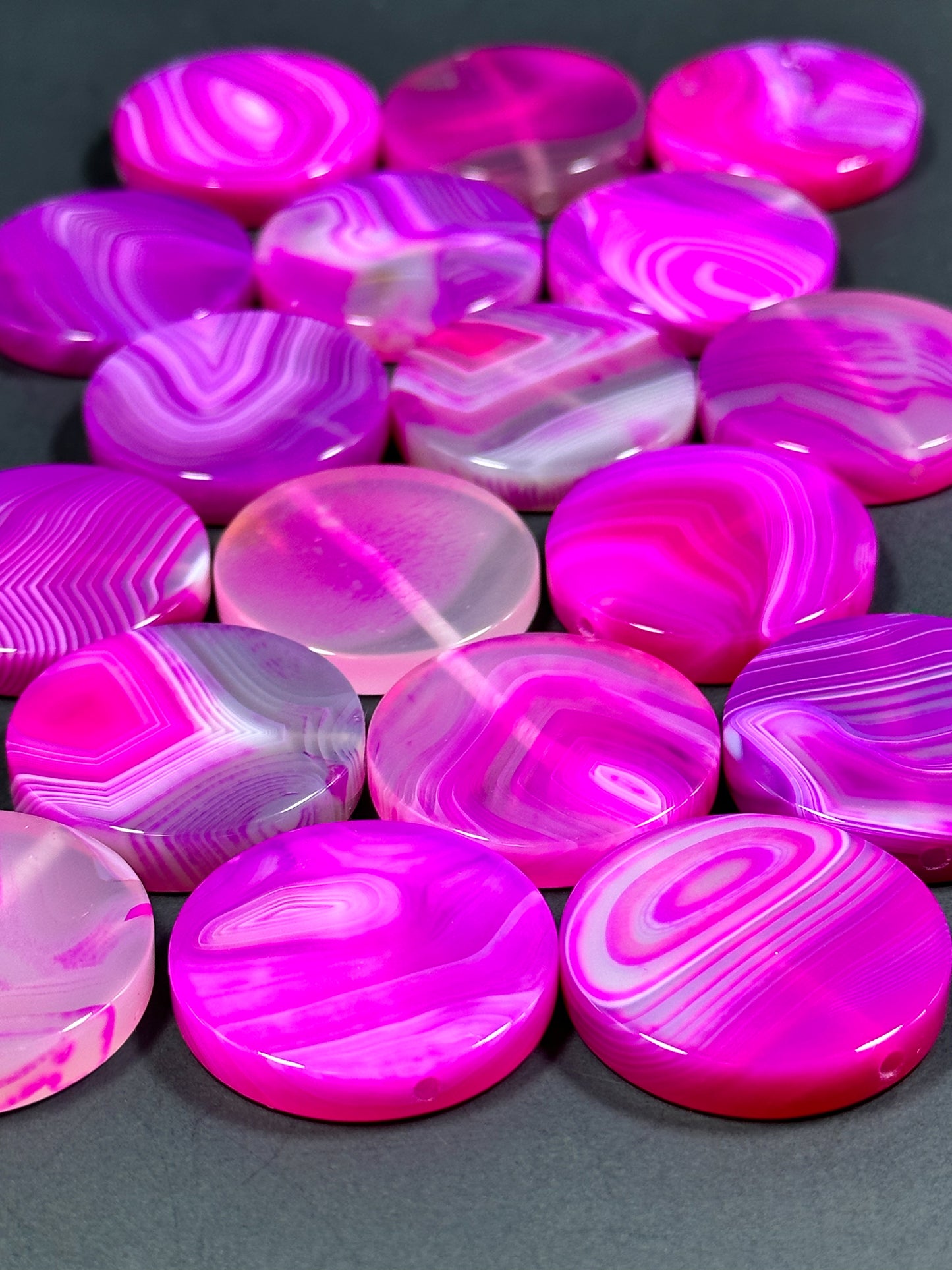 NATURAL Botswana Agate Gemstone Bead 25mm 30mm Coin Shape Beads, Gorgeous Pink Color Botswana Agate Gemstone Beads, LOOSE Gemstone Beads