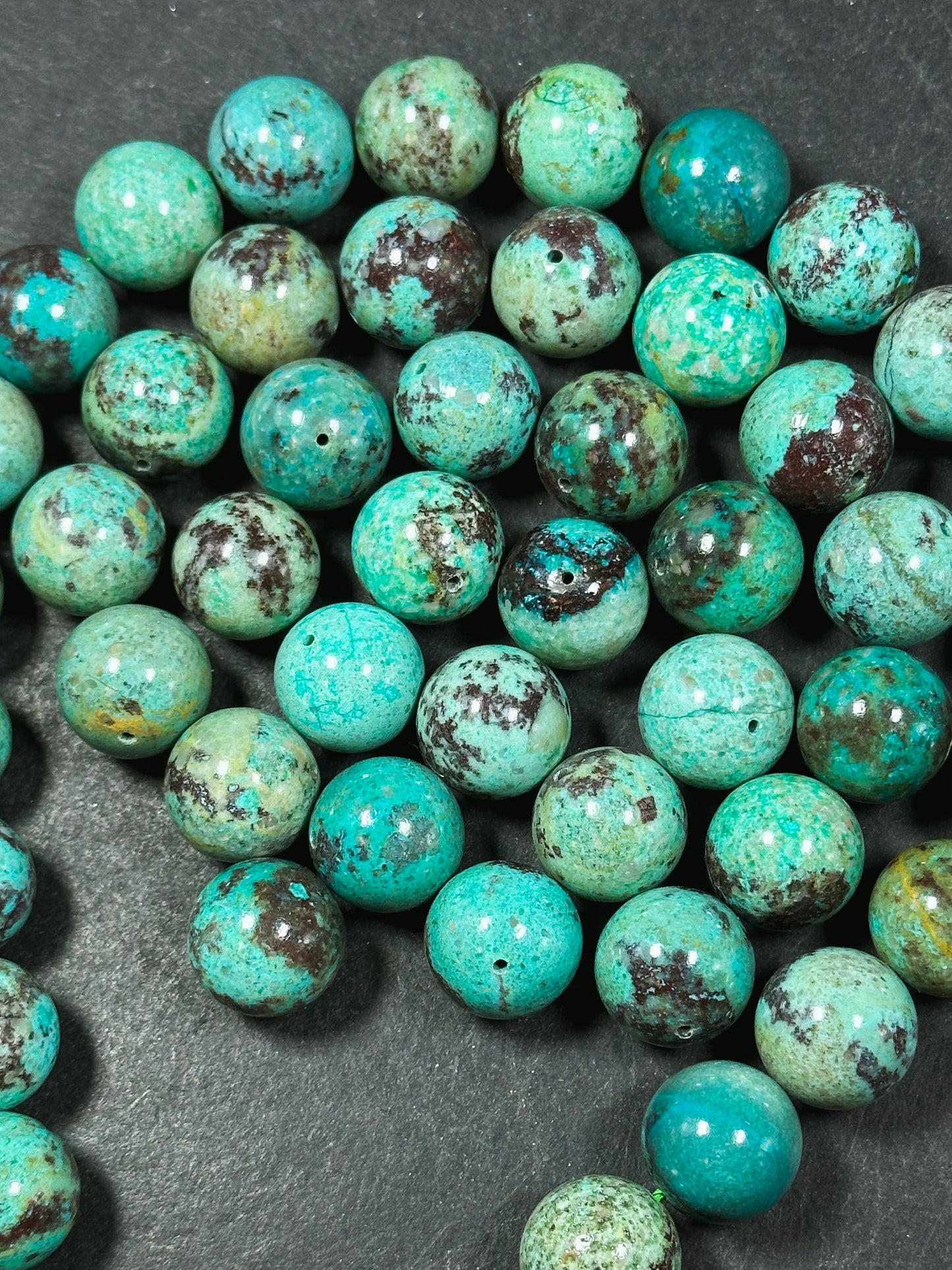 AAA Natural Turquoise Gemstone Beads 14-15mm Round Beads, Beautiful Natural Blue Green Color Turquoise Gemstone Beads, LOOSE BEADS (1pc)