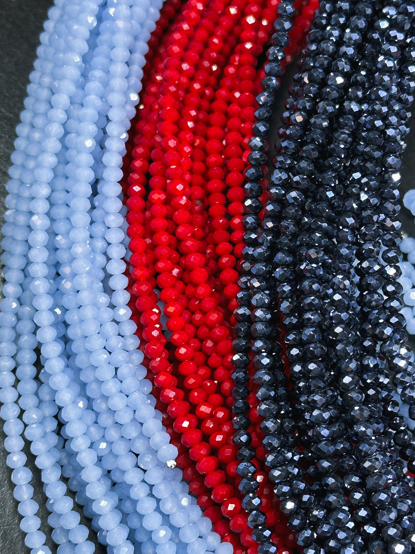 BULK! 4680 Beads 3mm Faceted Rondelle Crystal Glass Spacer Beads | 20 Strands per Bundle, 26 inch FULL Strands! Great for Jewelry Making