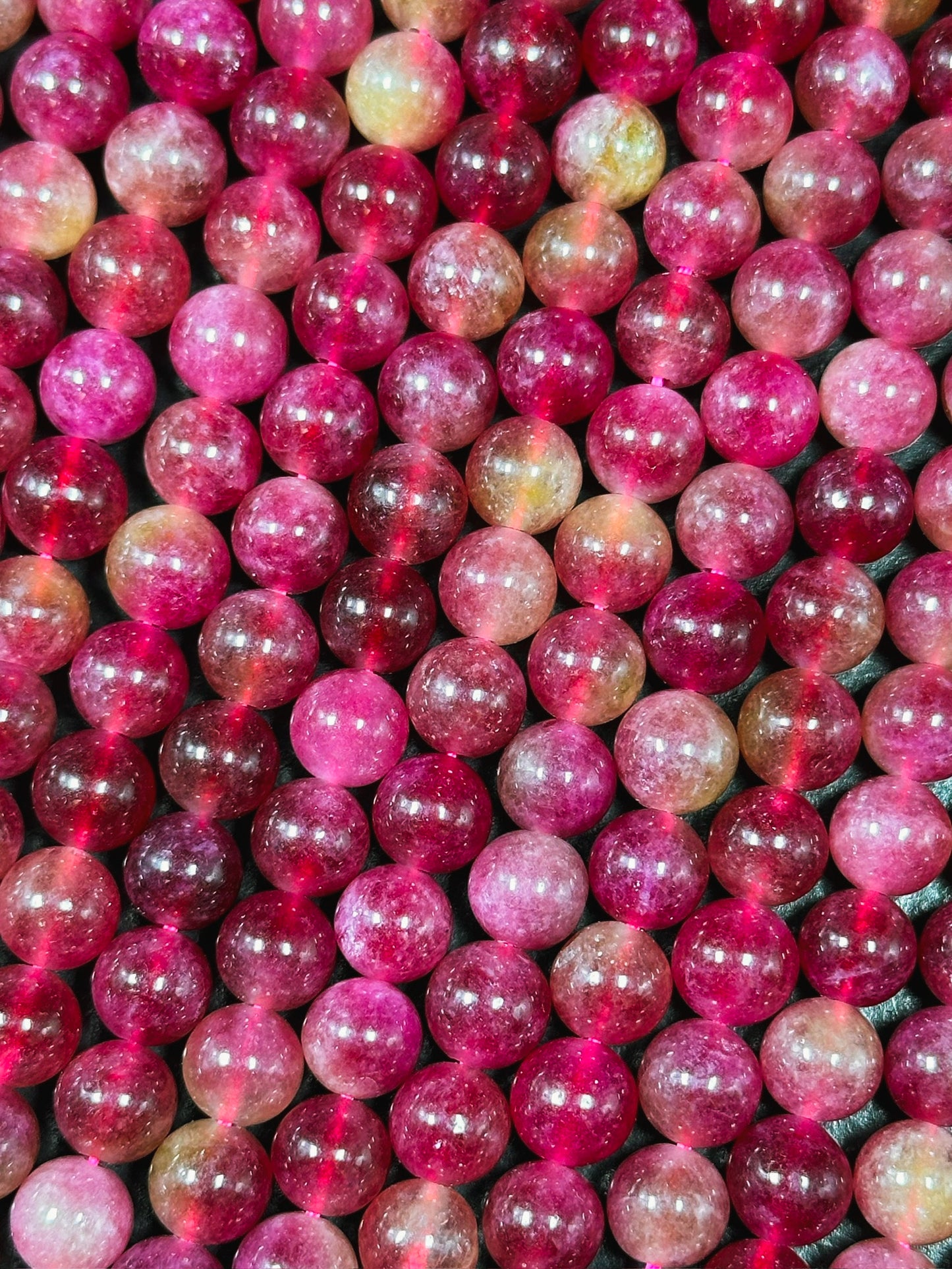 Natural Watermelon Tourmaline Quartz Gemstone Bead Smooth 8mm Round Beads, Beautiful Green Red Color Beads, Great Quality Full Strand 15.5"