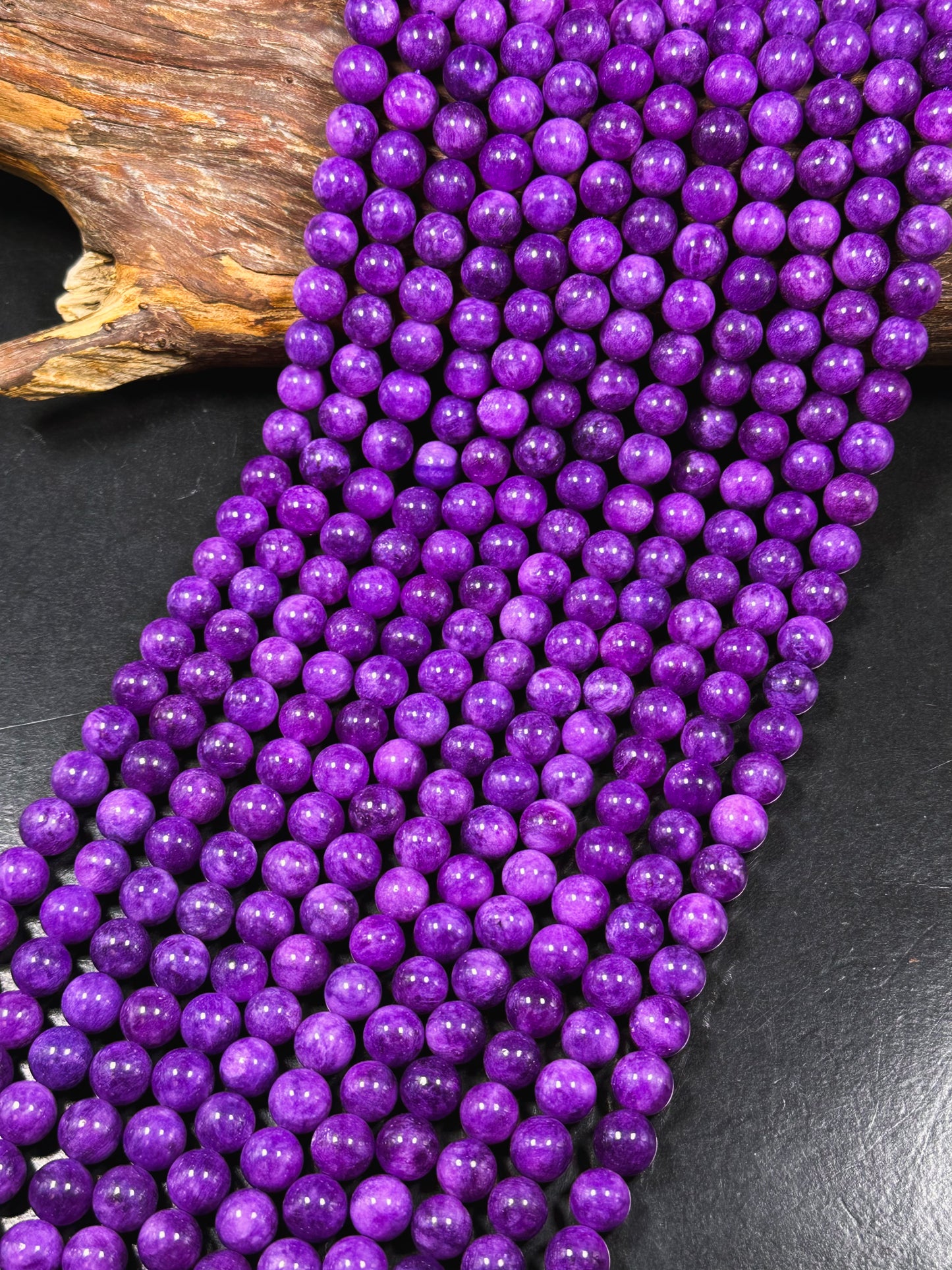 Natural Sugilite Gemstone Bead 6mm 10mm Round Beads, Gorgeous Natural Purple Color Sugilite Stone Beads, Excellent Quality Full Strand 15.5"