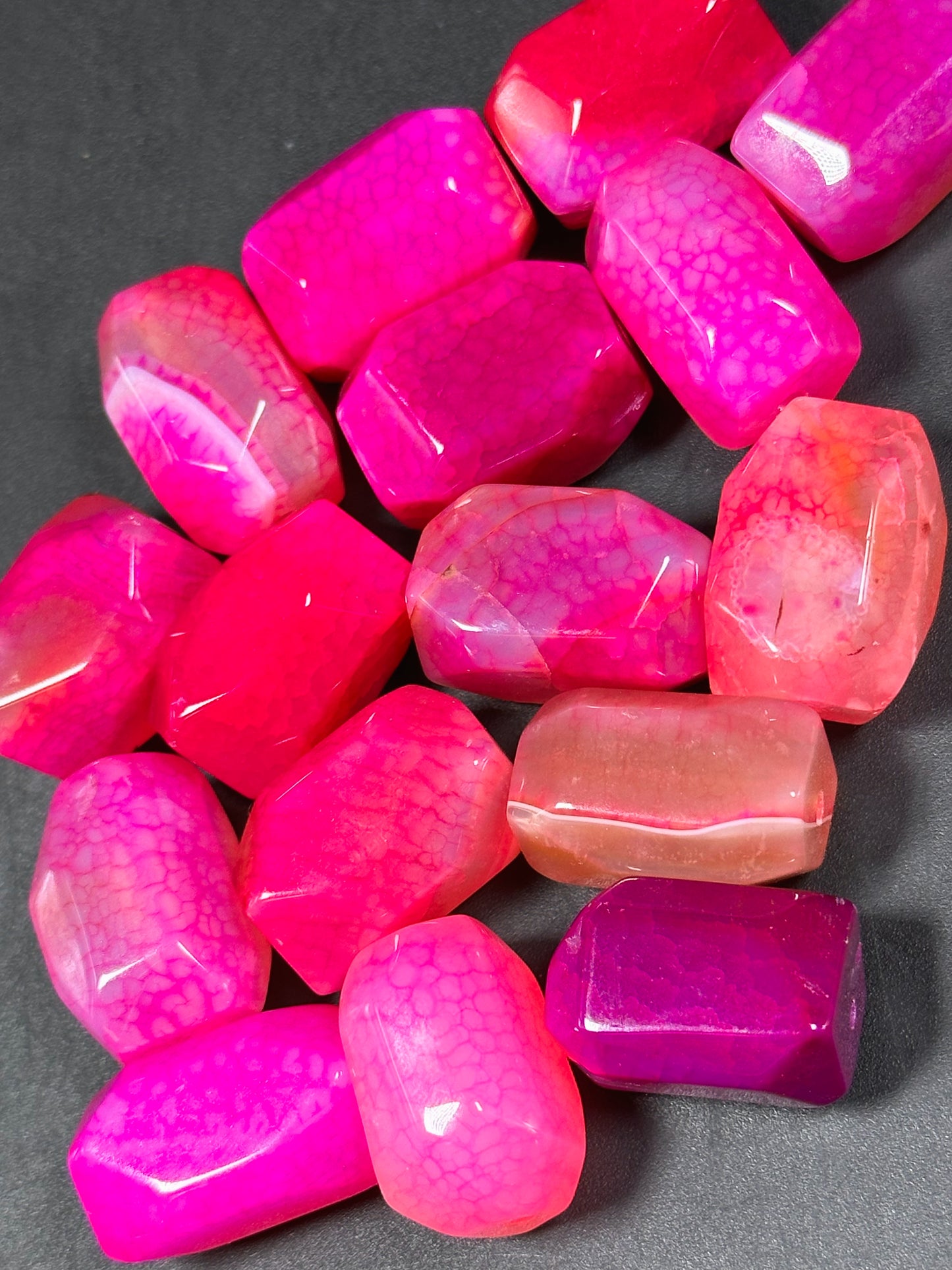 NATURAL Pink Agate Gemstone Bead Faceted 20x13mm Barrel Shape Bead, Beautiful Pink Color Agate Gemstone Beads, LOOSE Agate Gemstone Beads