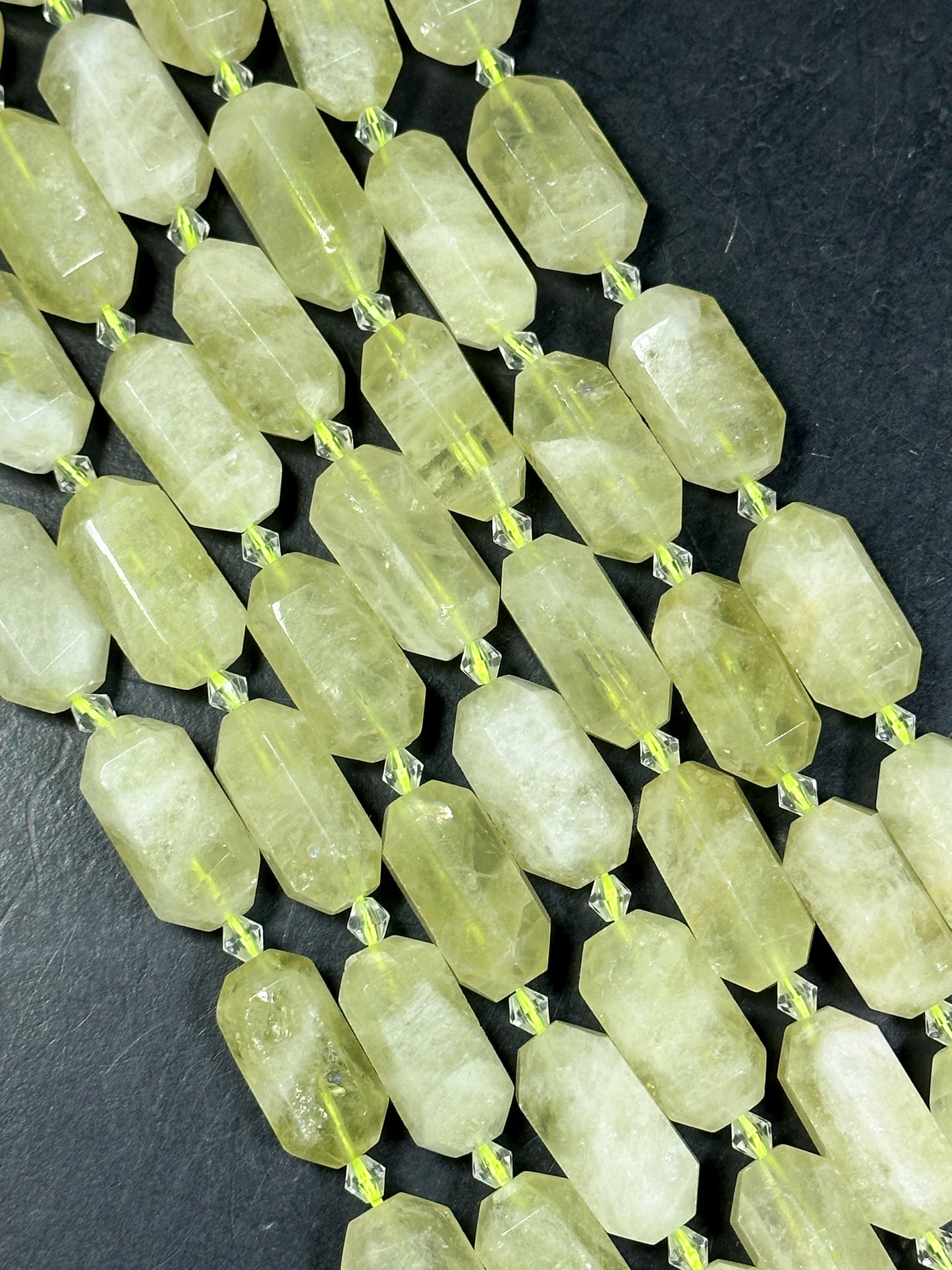 NATURAL Lemon Quartz Gemstone Bead Faceted 24x13mm Barrel Shape, Beautiful Lemon Yellow Color Quartz Gemstone Bead Great Quality 15.5"