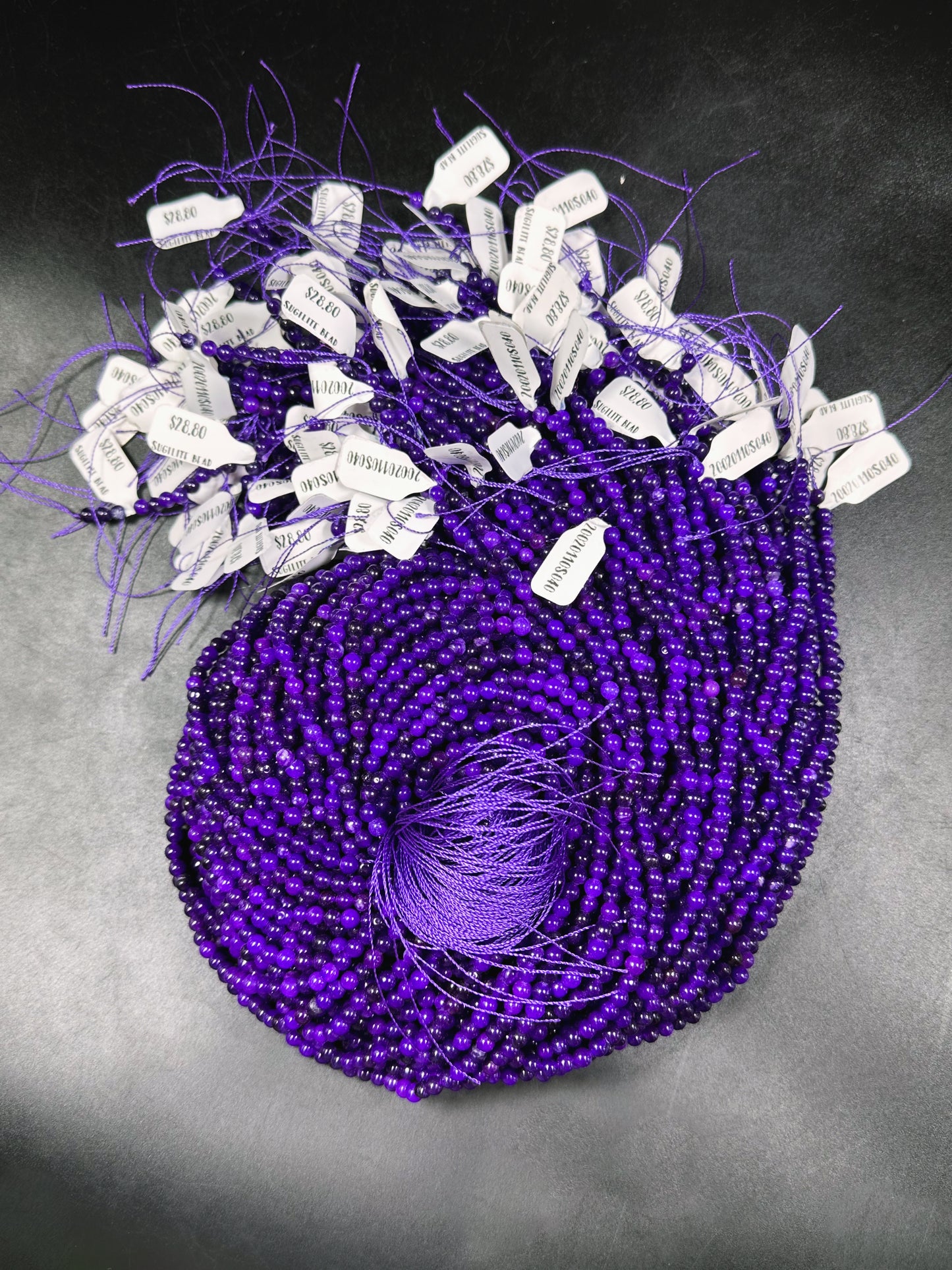 Beautiful Sugilite Gemstone Bead 4mm Round Beads, Gorgeous Purple Color Sugilite Gemstone Bead, Excellent Quality Beads Full Strand 15.5"