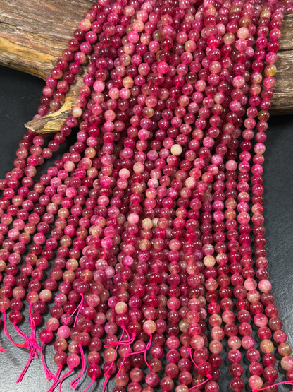 Natural Watermelon Tourmaline Quartz Gemstone Bead Smooth 8mm Round Beads, Beautiful Green Red Color Beads, Great Quality Full Strand 15.5"