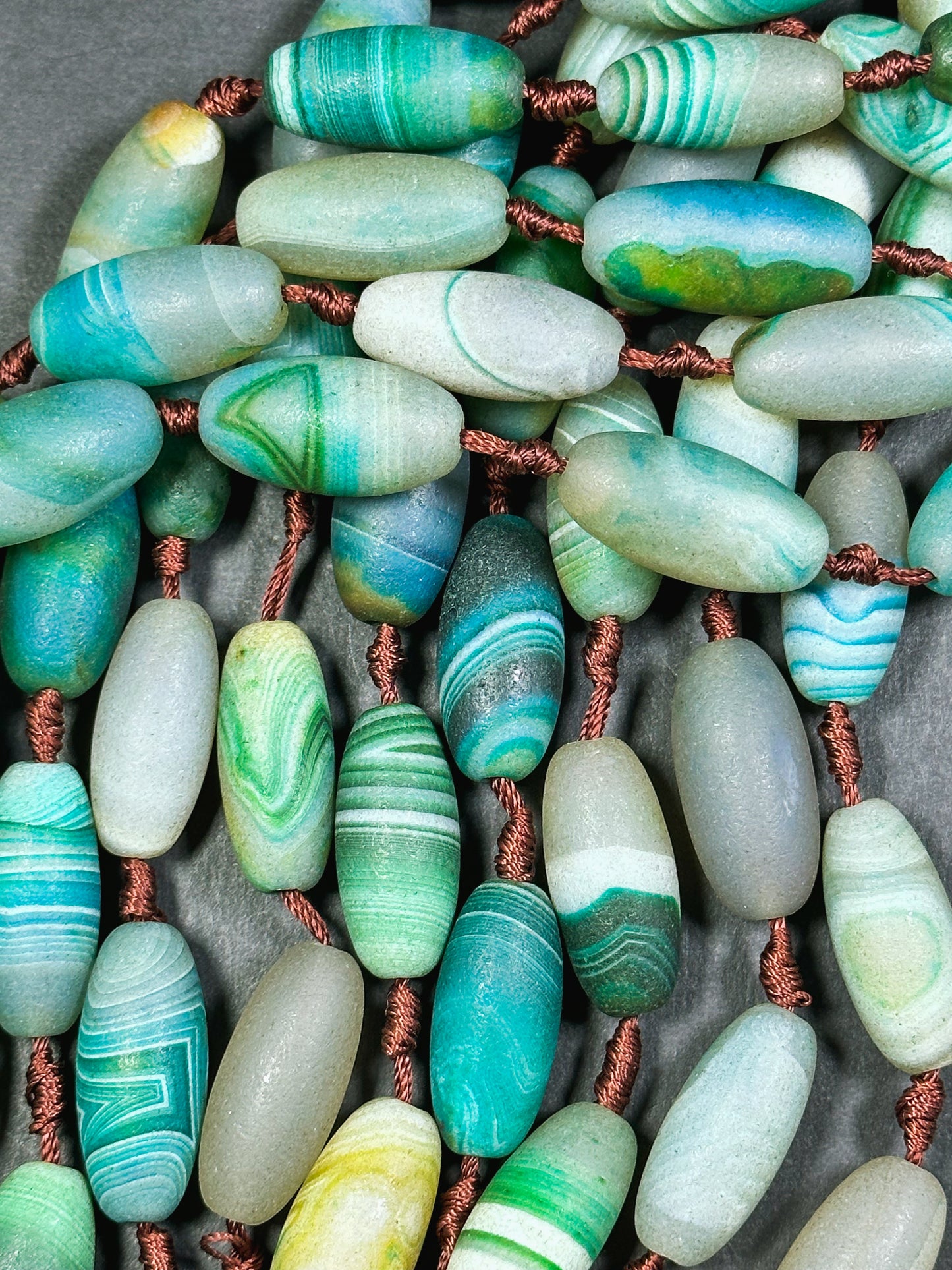 AAA Natural Matte Botswana Agate Gemstone Bead 28x13mm Barrel Shape, Gorgeous Turquoise Green Color Excellent Quality Bead Full Strand 15.5"