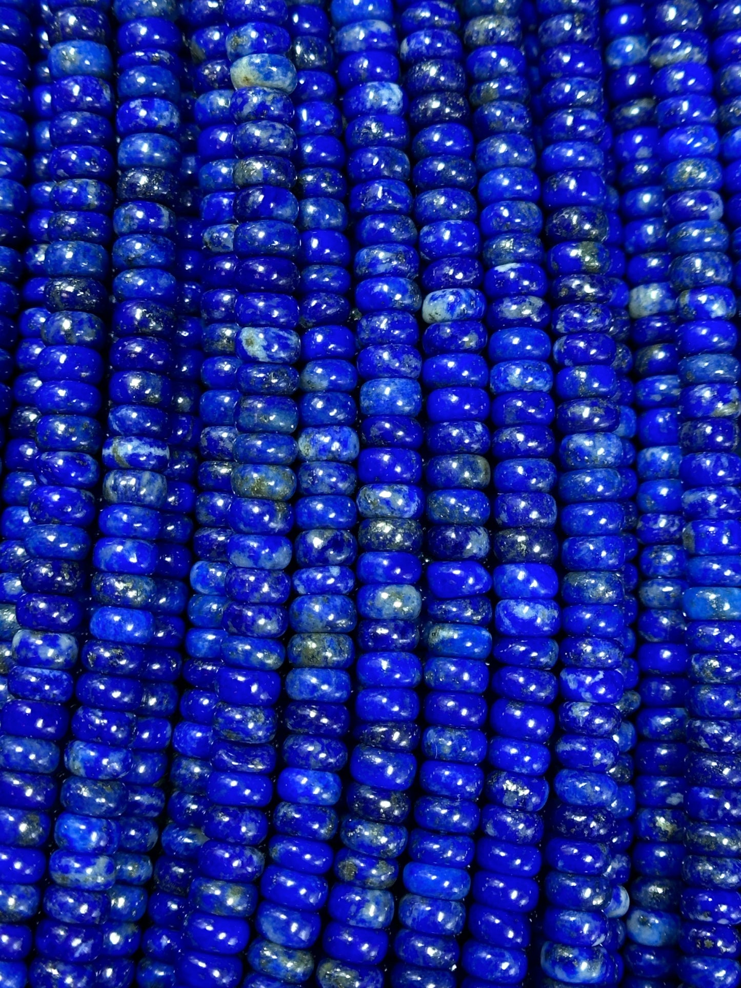 Natural Lapis Lazuli Gemstone Bead Smooth 4x2mm Rondelle Shape Beads, Gorgeous Natural Royal Blue Color Lapis Beads, Excellent Quality 15.5"