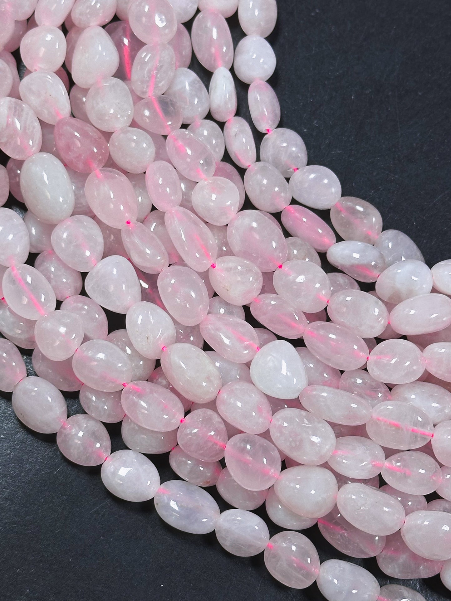 Natural Rose Quartz Gemstone Bead 10-15mm Freeform Pebble Shape, Beautiful Natural Pink Color Rose Quartz, Great Quality Full Strand 15.5"
