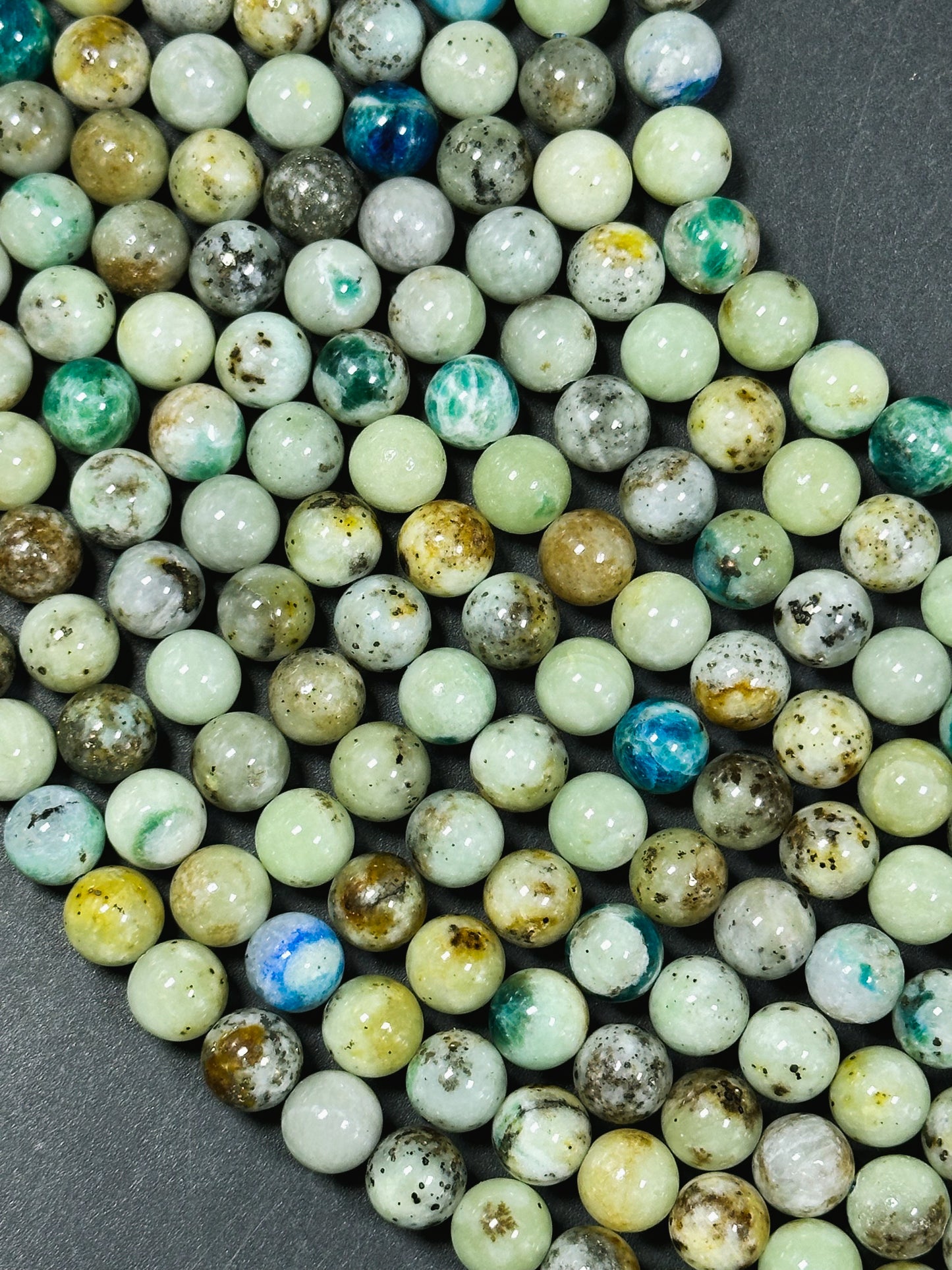 NATURAL K2 Jasper Gemstone Bead 6mm 8mm 10mm Round Beads, Beautiful Blue Green Color K2 Jasper Beads, Excellent Quality Beads 15.5" Strand