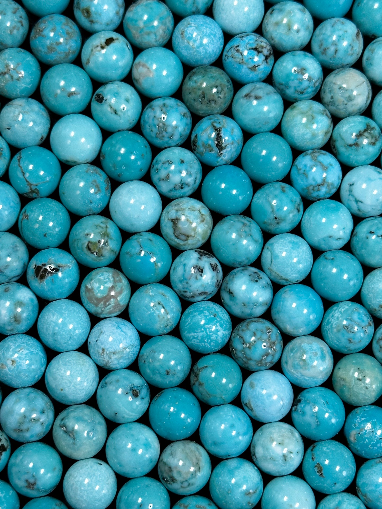 Natural Turquoise Gemstone Bead 6mm 8mm Round Bead, Beautiful Blue Color Turquoise Gemstone Beads, Great Quality Full Strand 15.5"