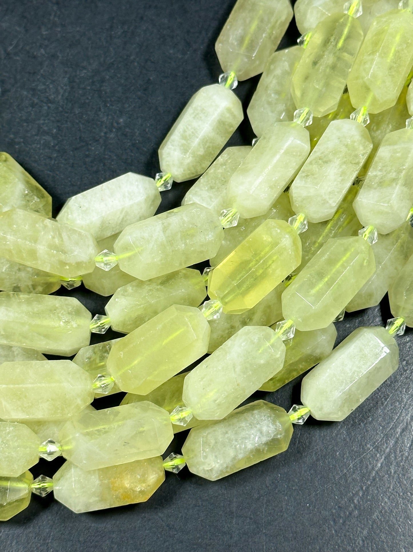 NATURAL Lemon Quartz Gemstone Bead Faceted 24x13mm Barrel Shape, Beautiful Lemon Yellow Color Quartz Gemstone Bead Great Quality 15.5"