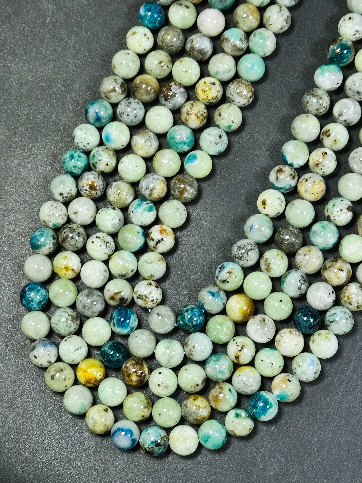 NATURAL K2 Jasper Gemstone Bead 6mm 8mm 10mm Round Beads, Beautiful Blue Green Color K2 Jasper Beads, Excellent Quality Beads 15.5" Strand