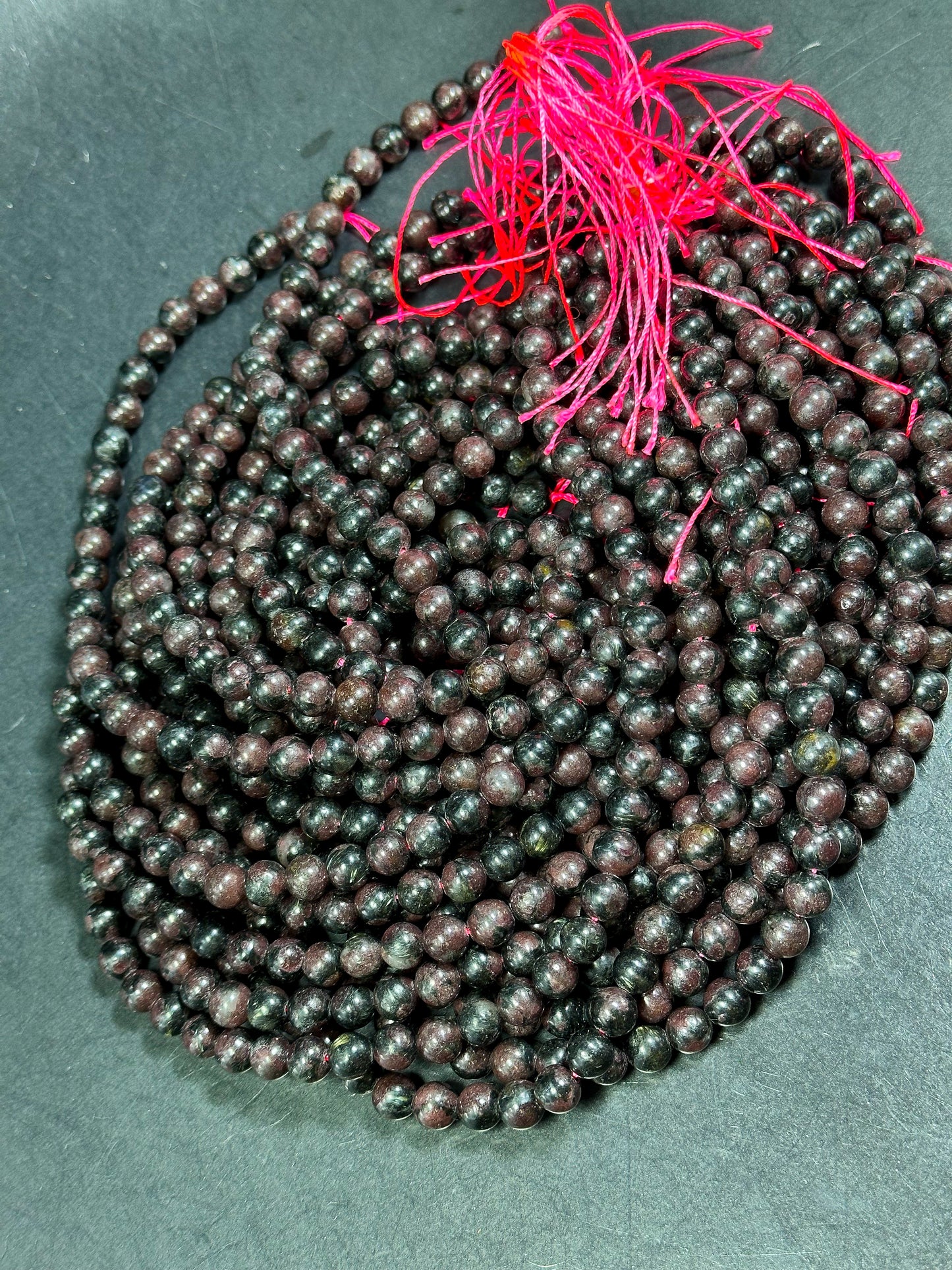 NATURAL Red Garnet Gemstone Bead 6mm 8mm 10mm Round Beads, Beautiful Dark Red Color Garnet Gemstone Beads Full Strand 15.5"