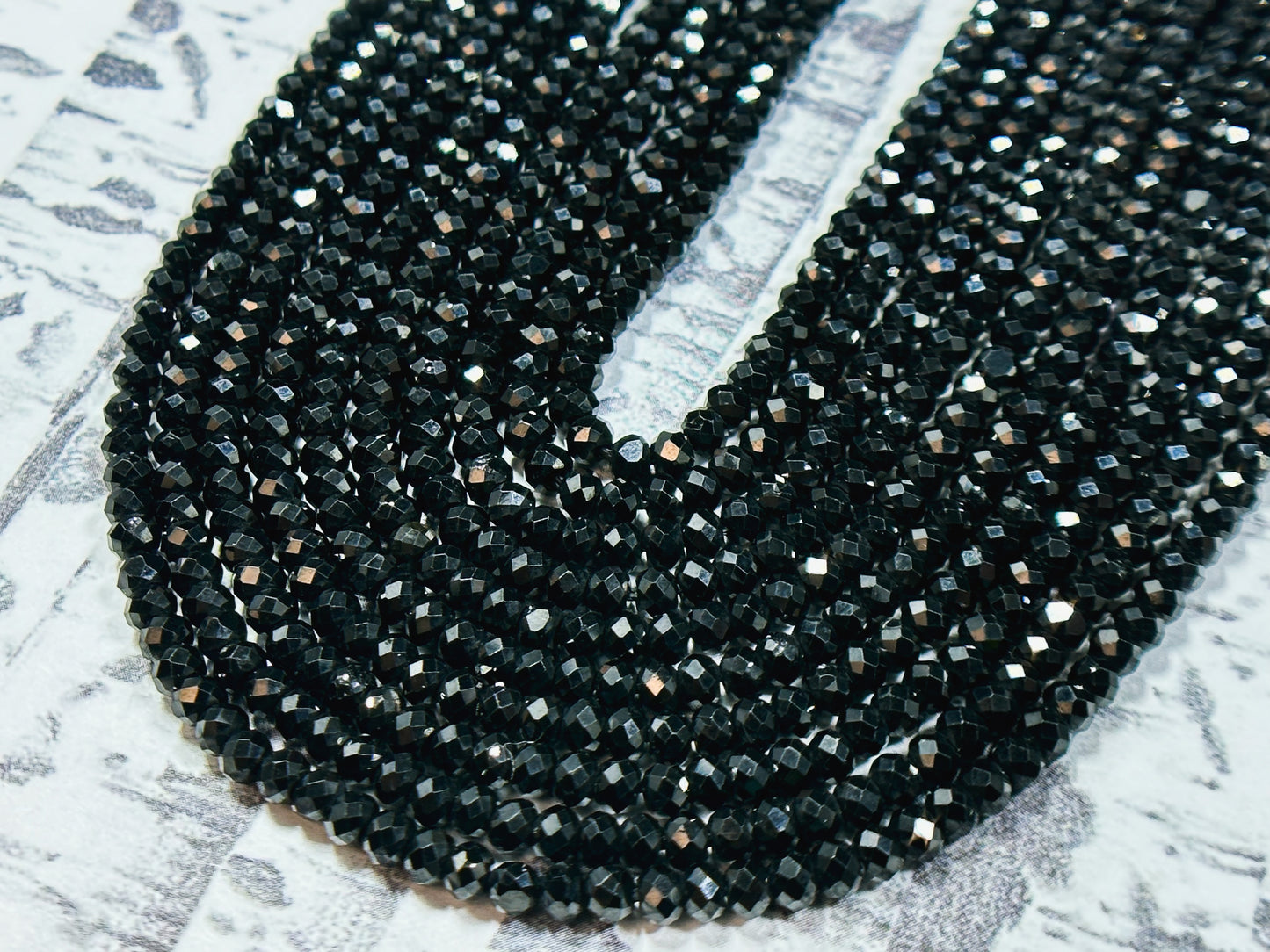 Natural Black Spinel Gemstone Bead Faceted 2x3mm Rondelle Shape Bead, Beautiful Natural Black Color Spinel Beads, Great Quality 15.5" Strand