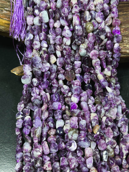 Natural Purple Emerald Gemstone Bead Freeform Pebble Shape, Gorgeous Natural Purple Color Emerald Bead, Excellent Quality Full Strand 15.5"