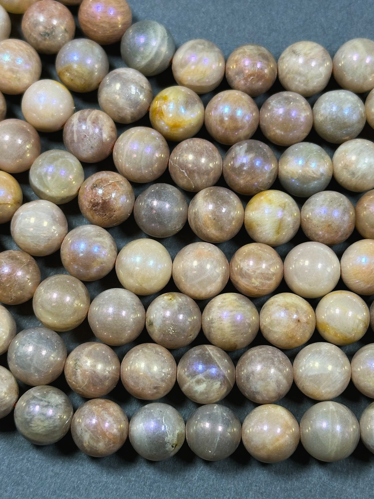Mystic Natural Sunstone Gemstone Bead 4mm 6mm 8mm 10mm 12mm Round Beads, Beautiful Natural Peach Brown Color Sunstone Bead Full Strand 15.5"