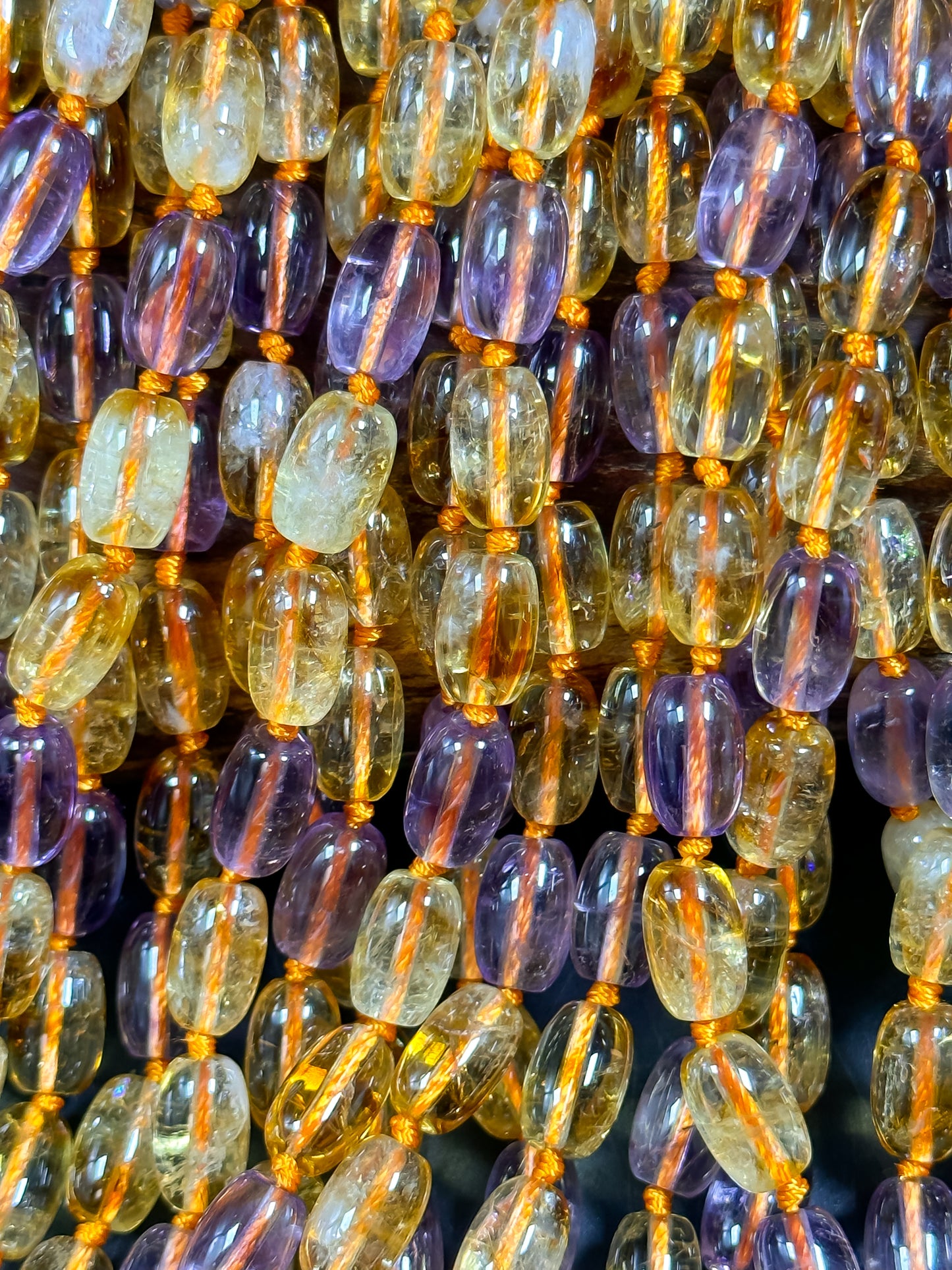 AAA NATURAL Ametrine Gemstone Bead 11x7mm Tube Shape, Beautiful Natural Orange Purple Color Citrine Amethyst Gemstone Bead Excellent Quality
