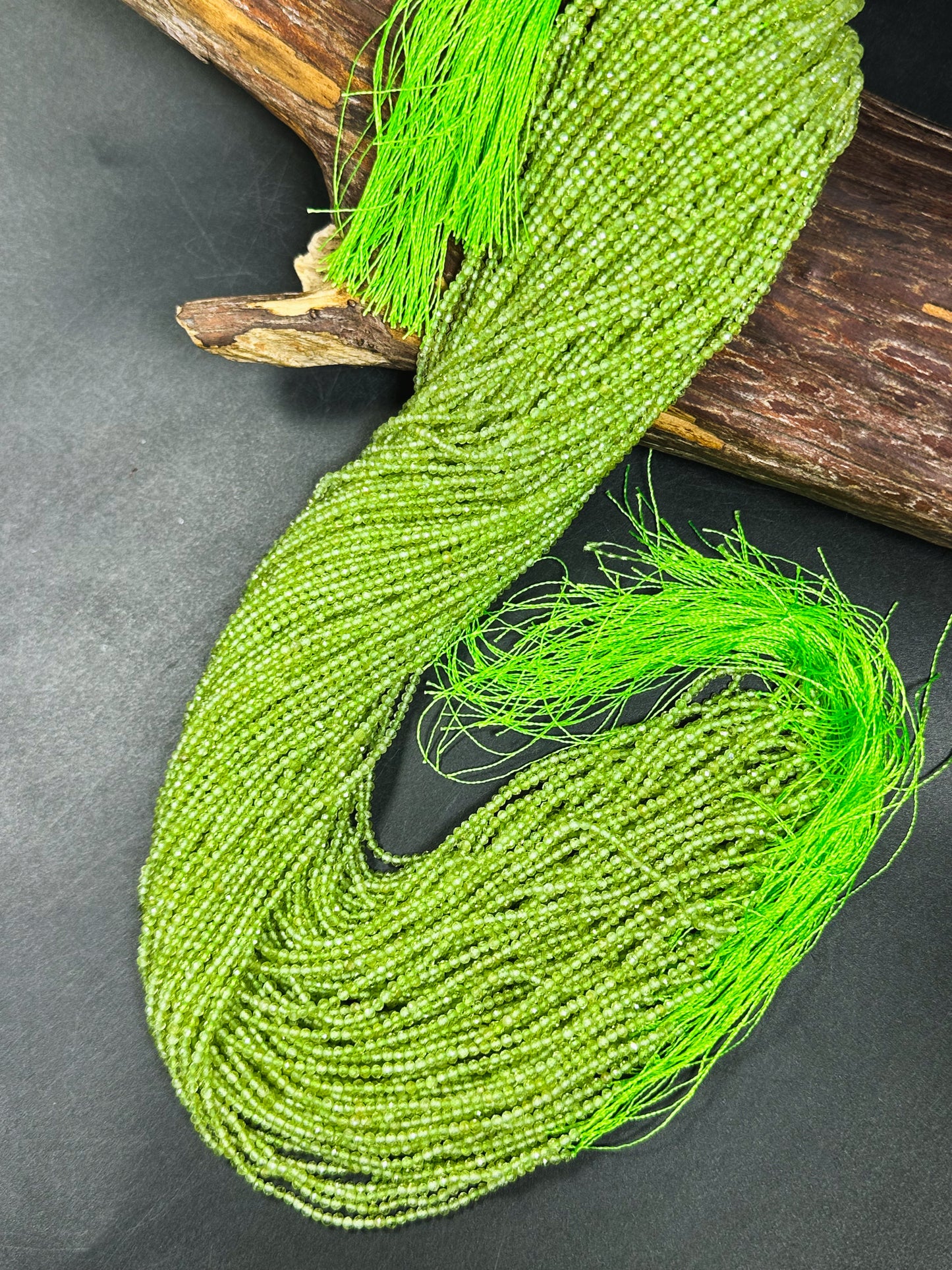 AAA NATURAL Peridot Gemstone Bead Faceted 2mm Round Bead, Beautiful Natural Green Color Peridot Gemstone Bead, Excellent Quality Beads 15.5"