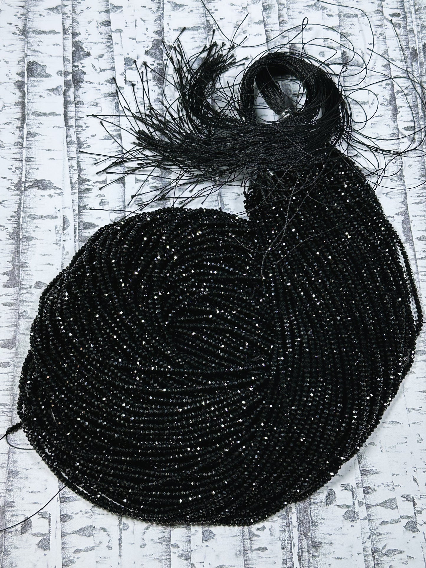 Natural Black Spinel Gemstone Bead Faceted 2x3mm Rondelle Shape Bead, Beautiful Natural Black Color Spinel Beads, Great Quality 15.5" Strand