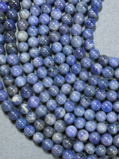 AA Natural Tanzanite Gemstone Bead 6mm 7mm 8mm 9mm Round Bead, 100% Natural Purple Blue Color Excellent High Quality Tanzanite Bead 15.5"