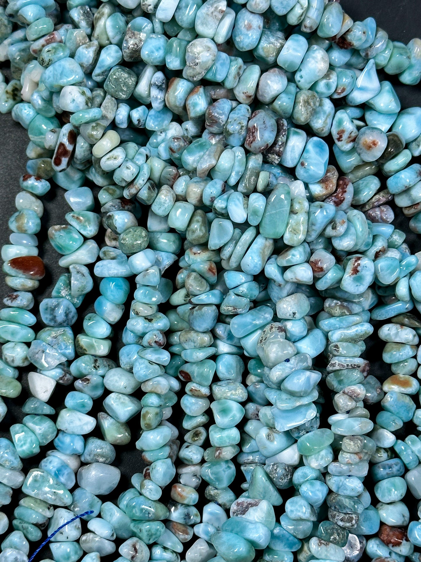 Natural Larimar Gemstone Bead 6-10mm Freeform Pebble Shape Beads, Gorgeous Natural Blue Color Larimar High Quality Gemstone Bead 15.5"