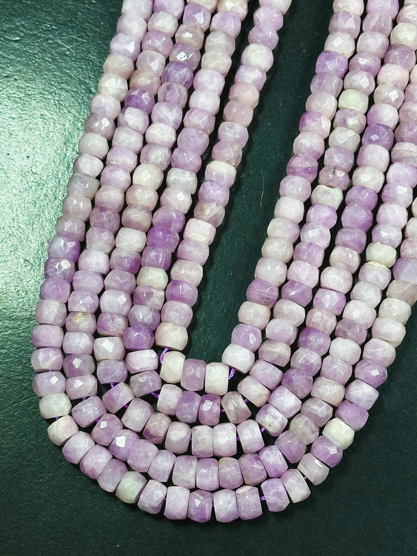AAA Natural Kunzite Gemstone Bead Faceted 9x6mm Rondelle Shape, Gorgeous Natural Pink Purple Color Kunzite, Excellent Quality 15.5" Strand