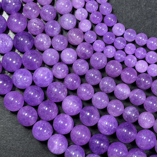 Natural Lavender Jade Gemstone Bead 6mm 8mm 10mm Round Beads, Beautiful Lavender Purple Color Jade Beads, Great Quality Full Strand 15.5"